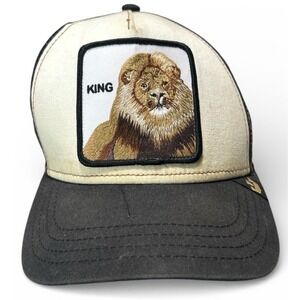 Goorin Bros Lion King Hat Snapback Trucker Cap The Farm Patch Black Mesh Back